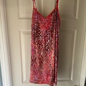 Natori Red and Pink Animal Print Chemise